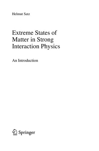 Extreme States of Matter in Strong Interaction Physics