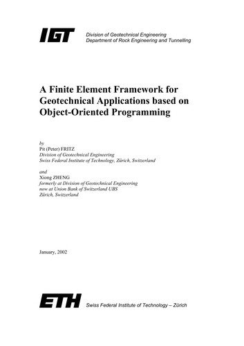 A Finite Element Framework for Geotechnical Applications Based on Object-Oriented Programming