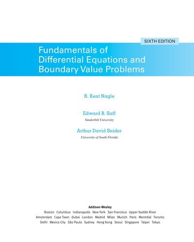 Fundamentals of Differential Equations and Boundary Value Problems