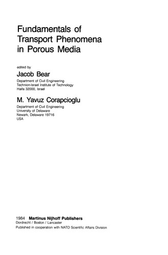Fundamentals of Transport Phenomena in Porous Media