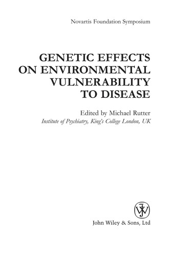 Genetic Effects on Environmental Vulnerability to Disease