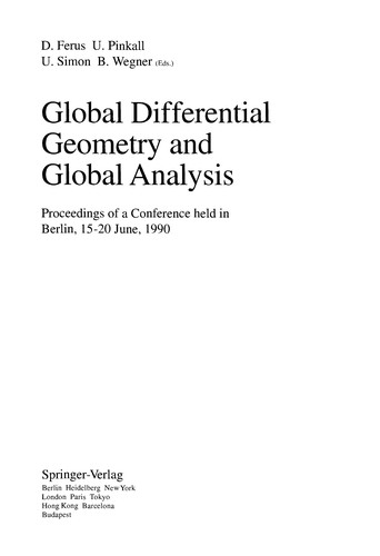 Global Differential Geometry and Global Analysis