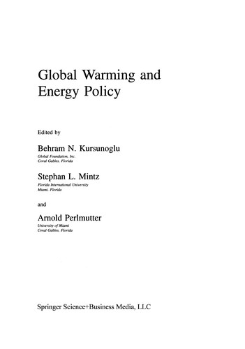 Global Warming and Energy Policy