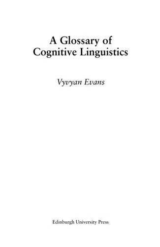 Glossary of Cognitive Linguistics
