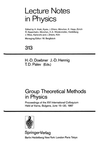 Group theoretical methods in physics