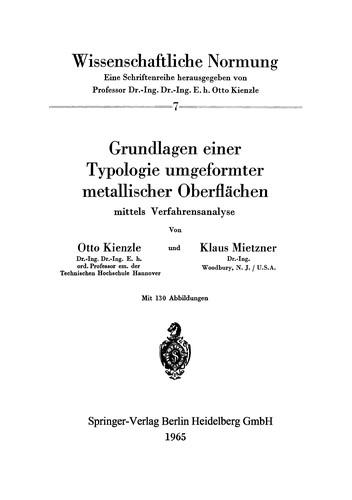Grundlagen einer Typologie umgeformter metallischer Oberflächen