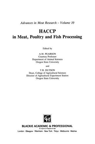 HACCP in Meat, Poultry and Fish Processing
