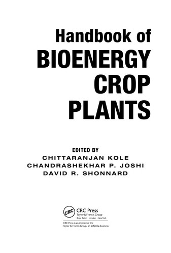 Handbook of Bioenergy Crop Plants