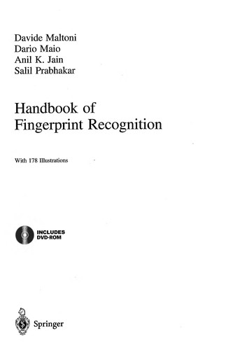 Handbook of Fingerprint Recognition