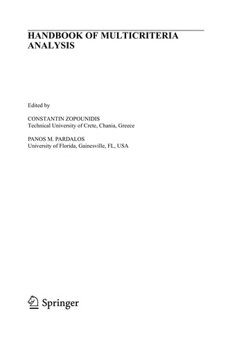 Handbook of Multicriteria Analysis