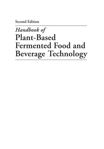 Handbook of plant-based fermented food and beverage technology