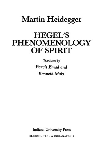 Hegel's Phenomenology of Spirit