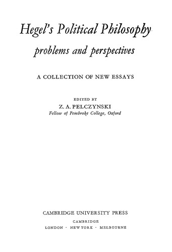 Hegel's Political Philosophy