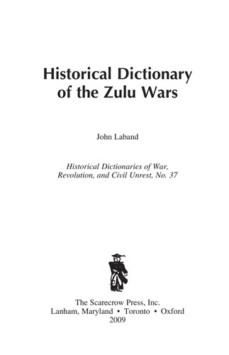 Historical dictionary of the Zulu wars