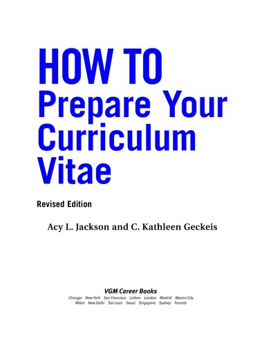 How to prepare your curriculum vitae