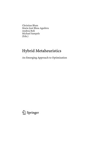 Hybrid metaheuristics