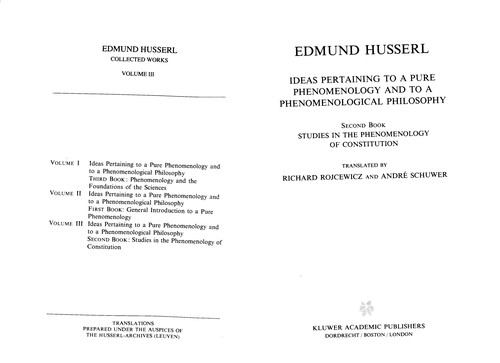 Ideas Pertaining to a Pure Phenomenology and to a Phenomenological Philosophy