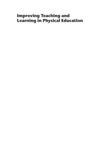 Improving Teaching and Learning in Physical Education