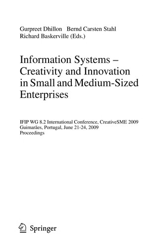 Information Systems: Creativity and Innovation in Small and Medium-Sized Enterprises