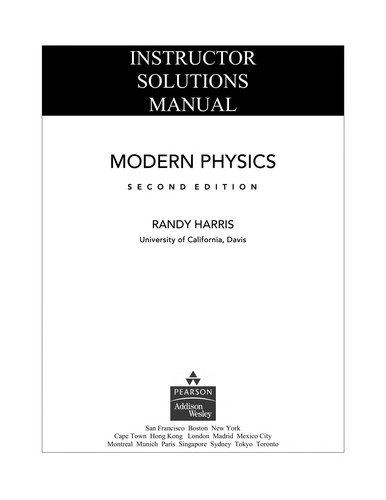 Instructor solutions manual Sears and Zemansky's University physics
