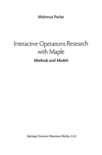 Interactive Operations Research with Maple