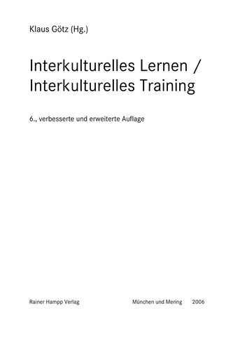 Interkulturelles Lernen, interkulturelles Training
