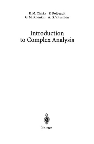 Introduction to Complex Analysis