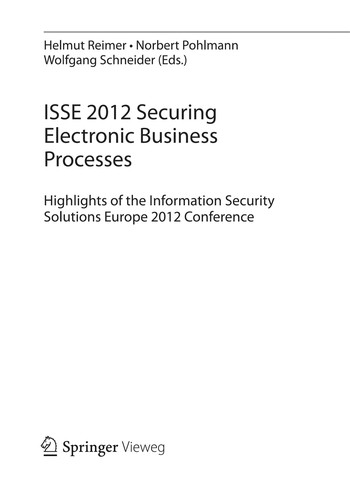 ISSE 2012 Securing Electronic Business Processes