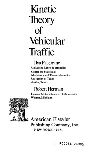 Kinetic Theory of Vehicular Traffic