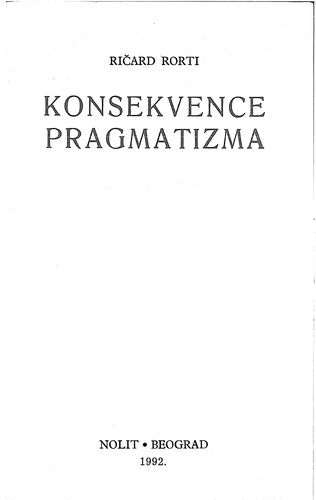 Konsekvence pragmatizma