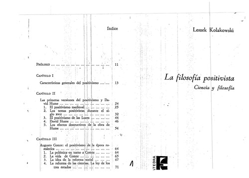 La Filosofía positivista