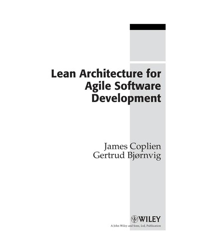 Lean Architecture for Agile Software Development