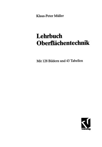Lehrbuch Oberflächentechnik
