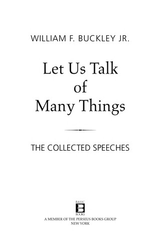 Let us talk of many things