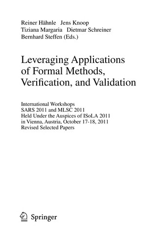 Leveraging Applications of Formal Methods, Verification, and Validation