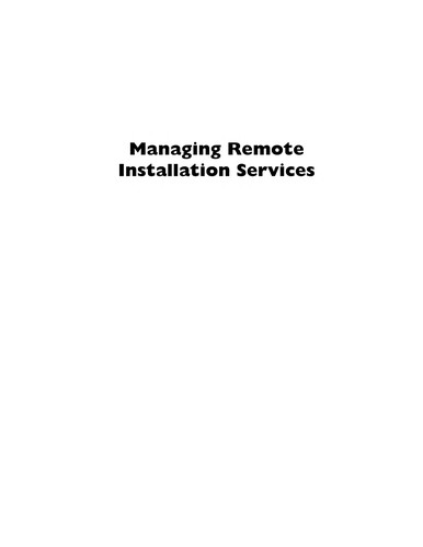 Managing Microsoft's Remote Installation Services