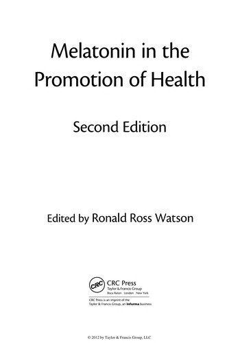 Melatonin in the Promotion of Health