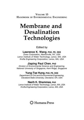 Membrane and Desalination Technologies