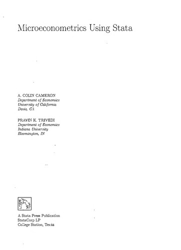 Microeconometrics using Stata