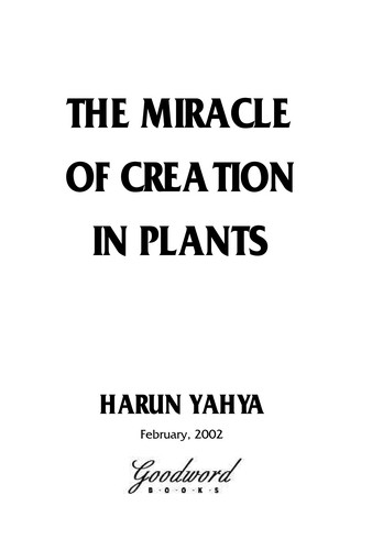 The Miracle of Creation in Plants