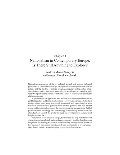 Multiplicity of Nationalism in Contemporary Europe