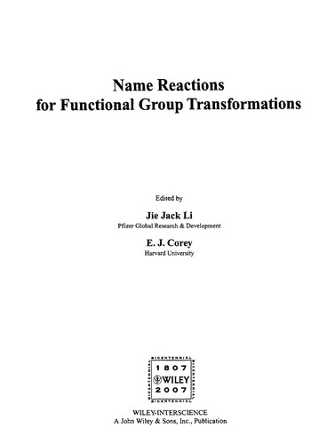 Name Reactions for Functional Group Transformations