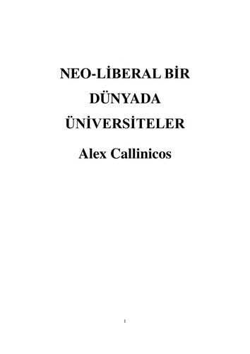 Universities in a neoliberal world