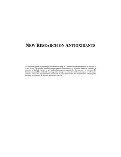 New Research on Antioxidants