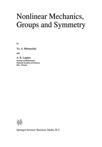 Nonlinear Mechanics, Groups and Symmetry