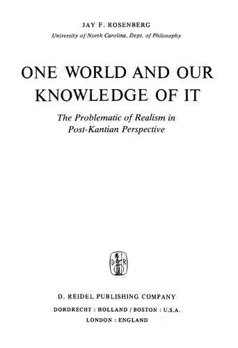 One World and Our Knowledge of It
