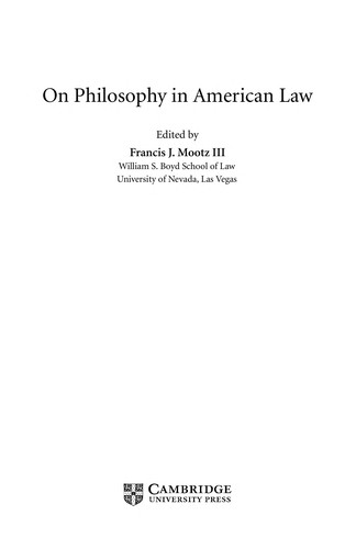 On philosophy in American law