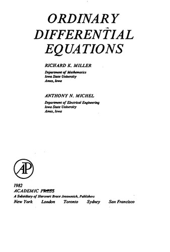 Ordinary Differential Equations