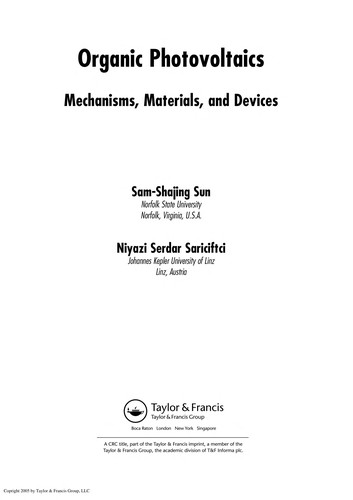 Organic Photovoltaics: Mechanisms, Materials, and Devices