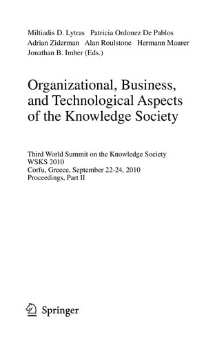 Organizational, Business, and Technological Aspects of the Knowledge Society